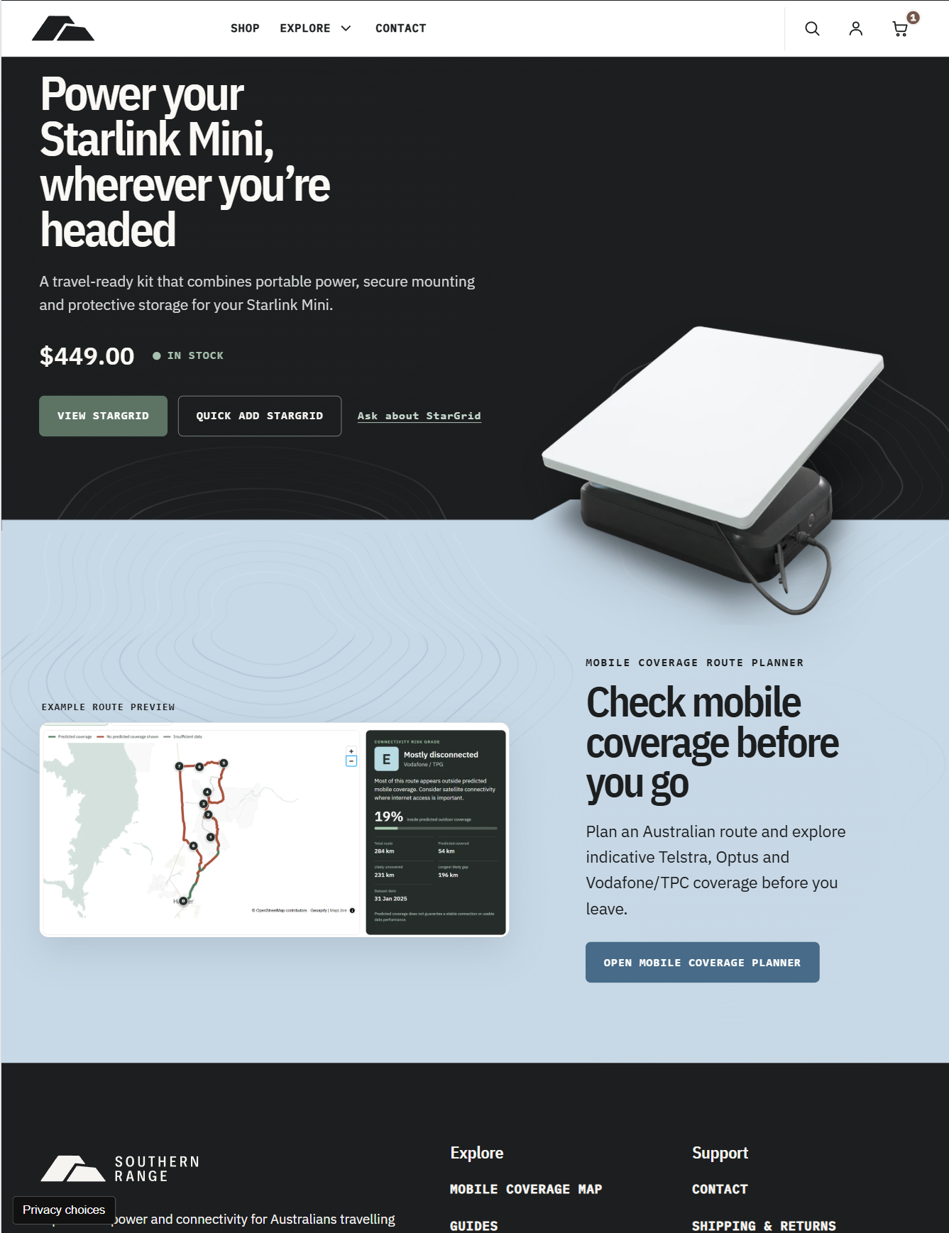 Southern Range website and visual identity