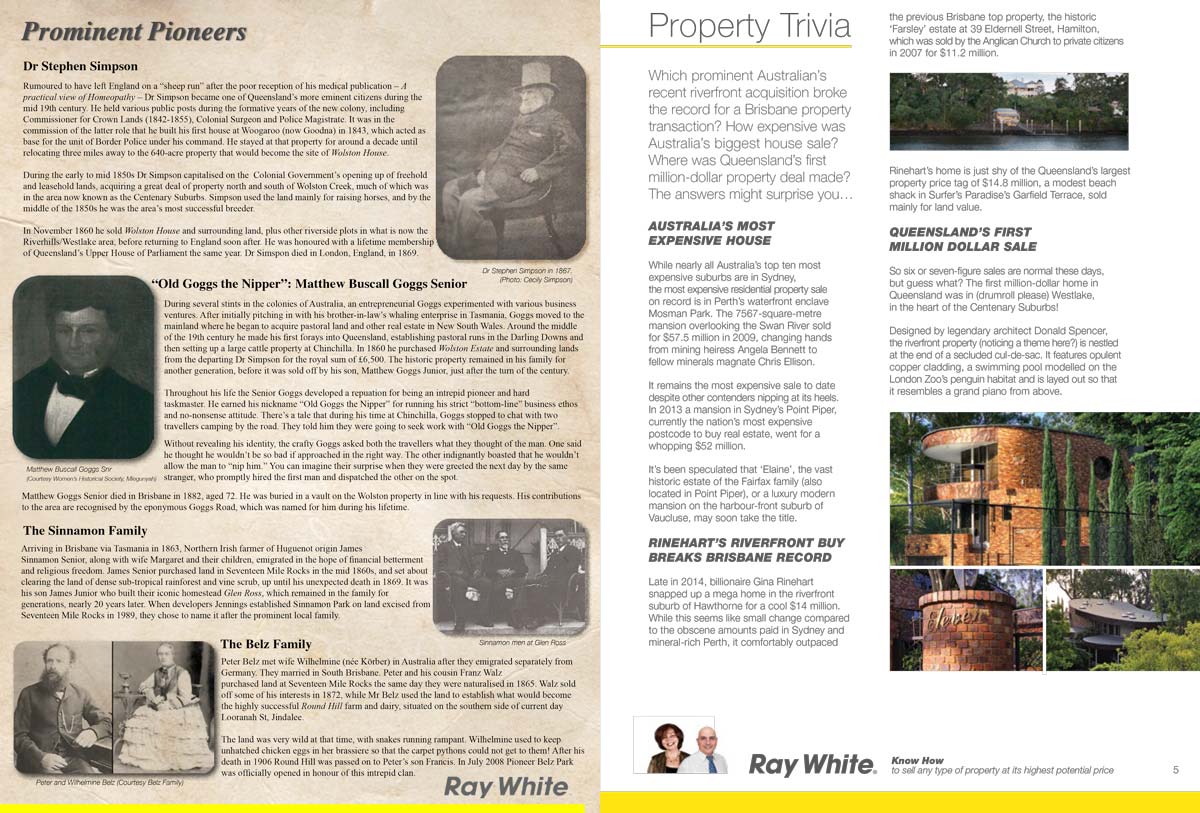 Second selected spread from the Centenary suburbs guide